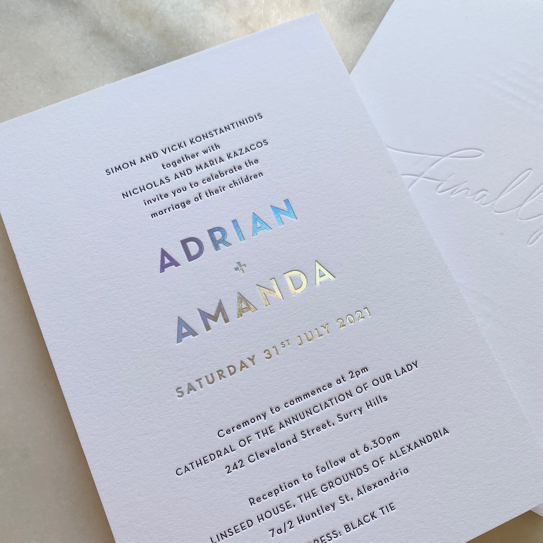 Amanda + Adrian Wedding Invitation