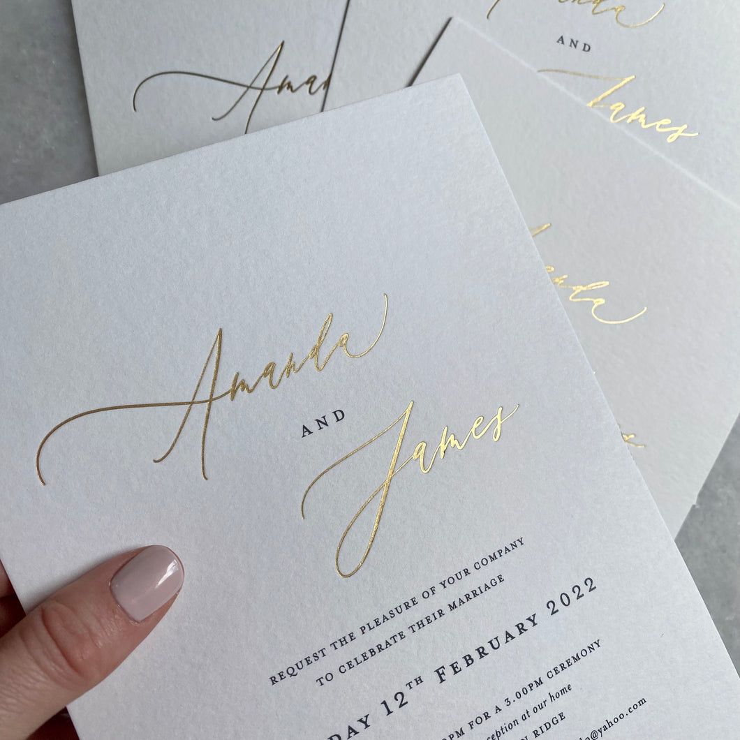 Amanda+ James Wedding Invitation