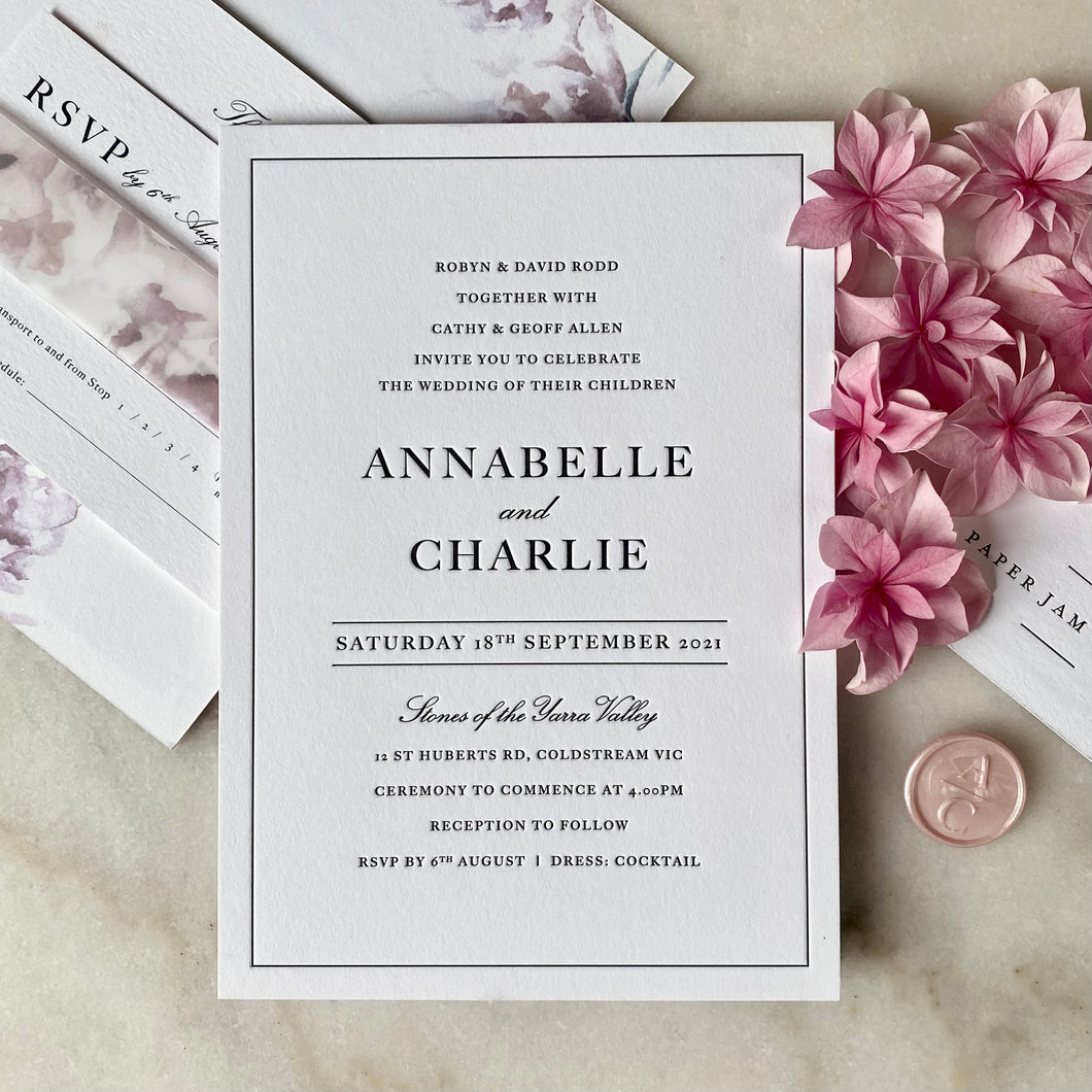 Annabelle + Charlie Wedding Invitation