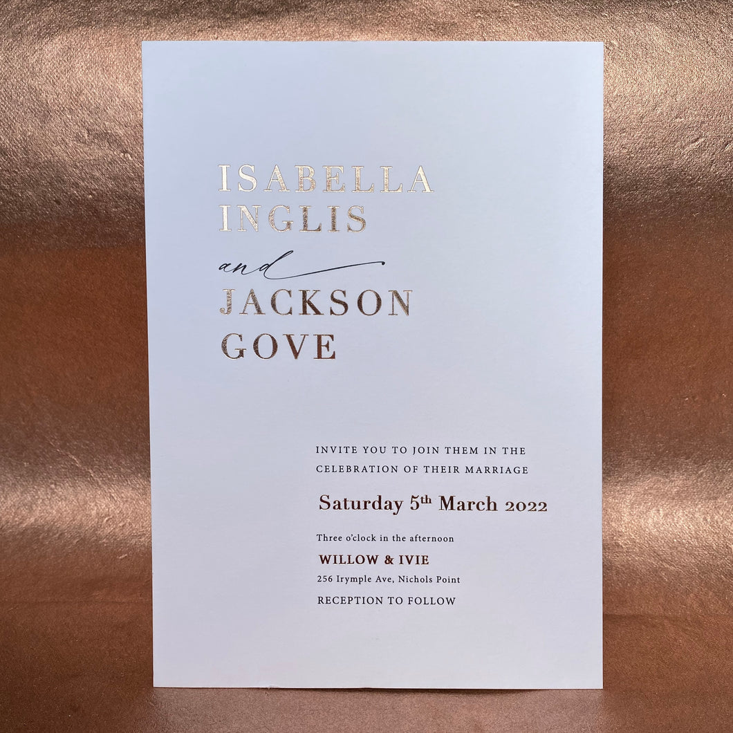 Isabella + Jackson Wedding Invitation