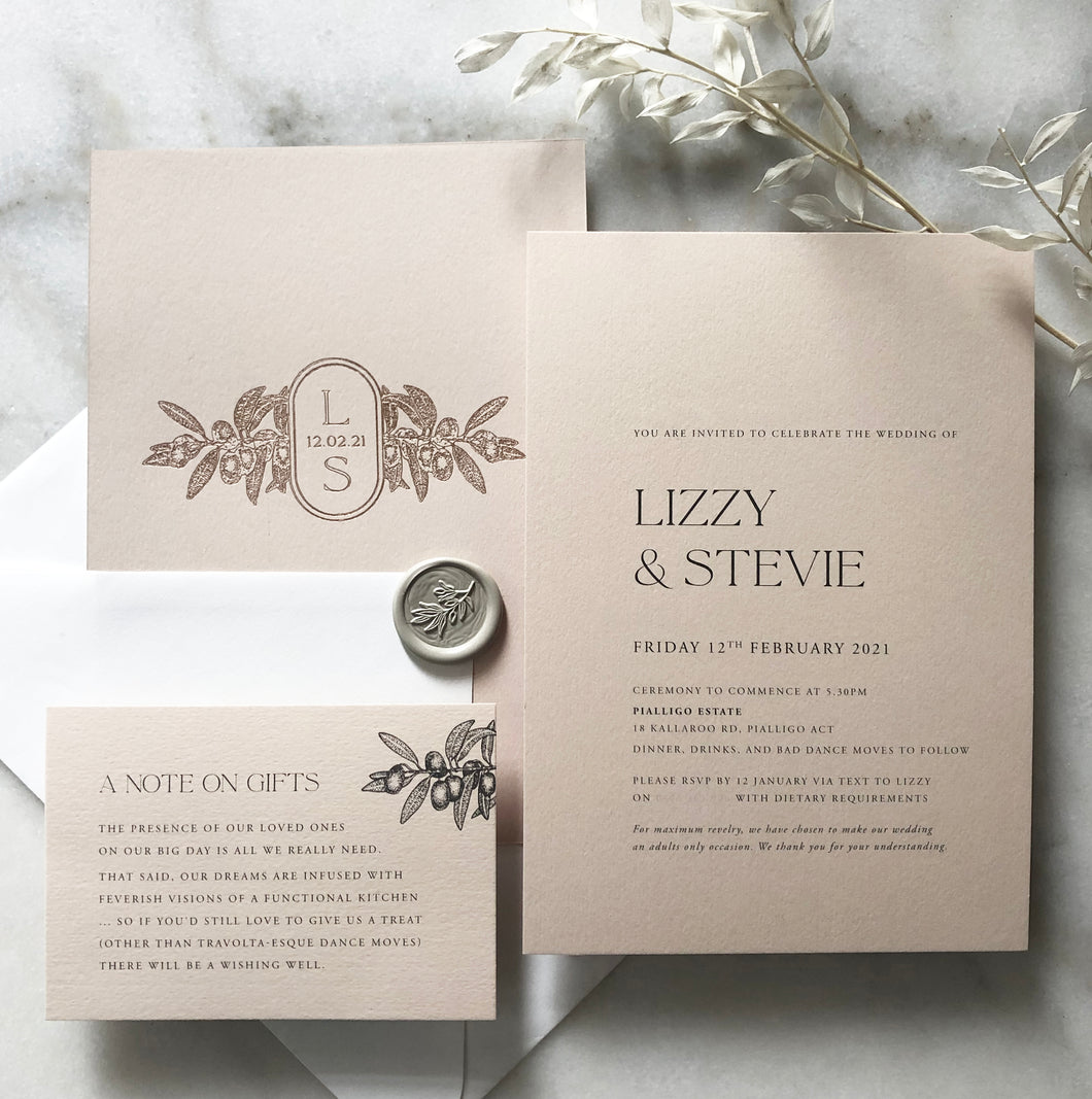 Lizzy + Stevie Wedding Invitation