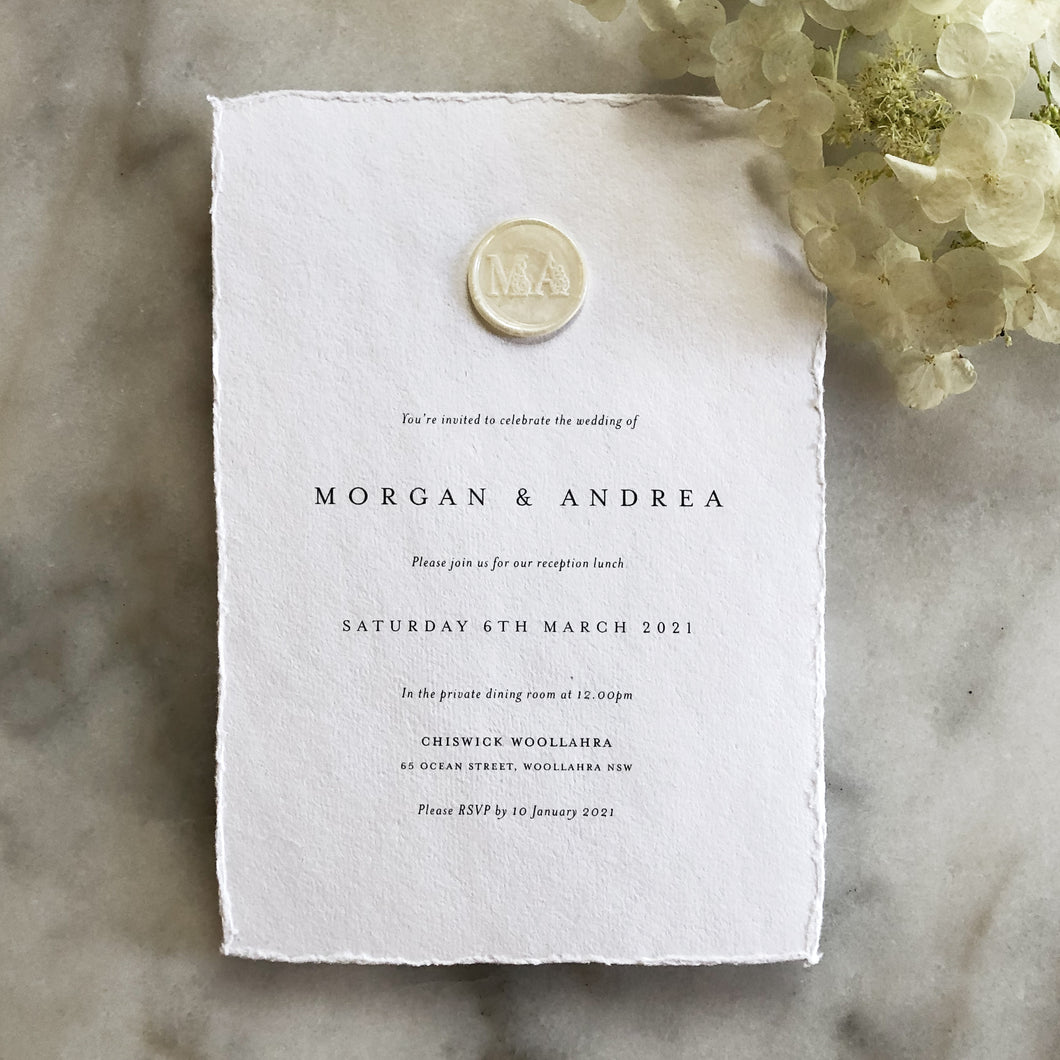 Morgan Handmade Paper Wedding Invitation