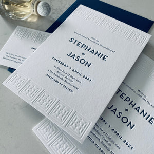 Stephanie + Jason wedding invitation